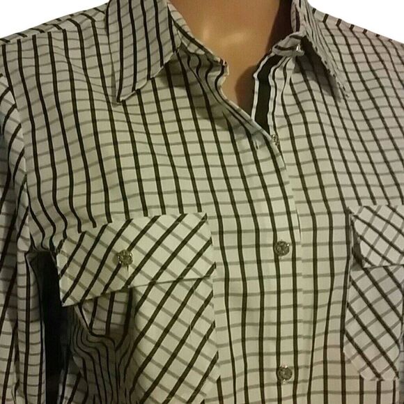 Zac & Rachel black and white top M - Picture 2 of 4